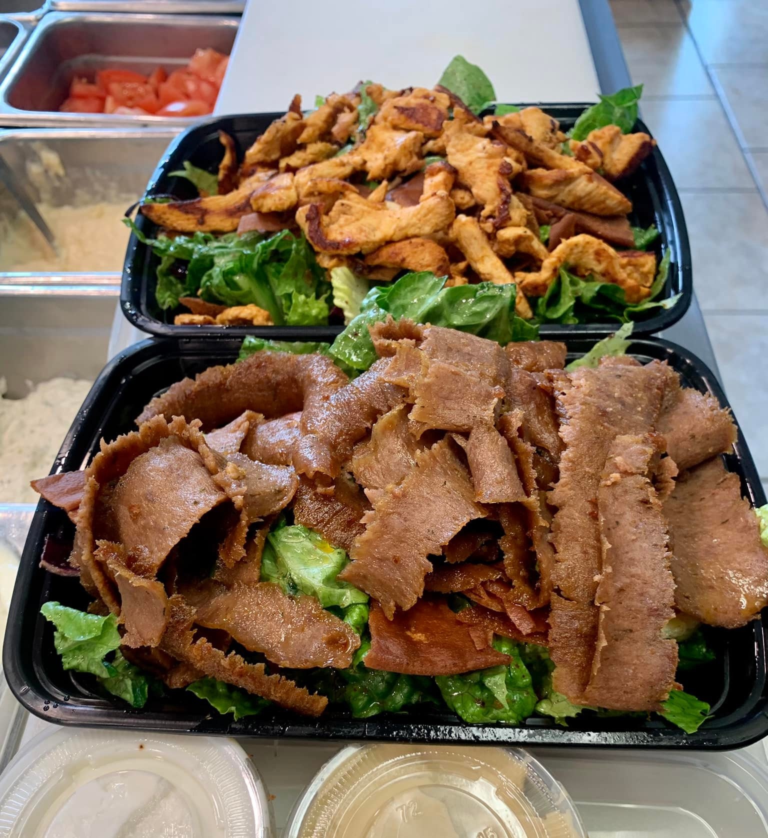 Donair wrap being prepared